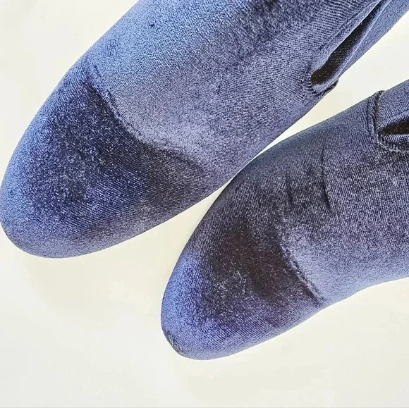 Steve Madden Size 7 Edit Ankle booties velvet royal blue sapphire chunky Heel - Picture 8 of 10